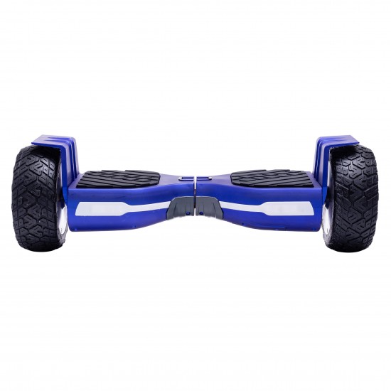 Set Hoverboard All Terrain cu Scaun, Hoverkart Negru cu Suspensii Duble, Boxe Bluetooth, Lumini LED si Auto Balans, roti 8.5'', 15km Autonomie, Putere 700W, Baterie 4Ah Samsung Cell, Smart Balance Hummer Blue 8