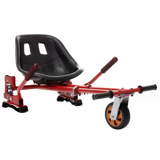 Set Hoverboard cu Scaun, Hoverkart Rosu cu Suspensii Duble, Boxe Bluetooth, Lumini LED si Auto Balans, roti 6.5'', 15km Autonomie, Putere 700W, Baterie 4Ah Samsung Cell, Smart Balance Regular Orange 5