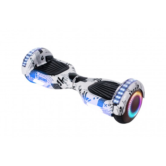 Pachet Hoverboard 6.5 inch cu Scaun Confort, Regular NewsPaper PRO, Autonomie Standard si Hoverkart cu Burete Negru, Smart Balance 7