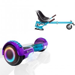 Pachet Hoverboard 6.5 inch cu Scaun cu Suspensii, Regular Dakota PRO, Autonomie Standard si Hoverkart Albastru cu Suspensii Duble, Smart Balance