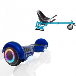 Pachet Hoverboard 6.5 inch cu Scaun cu Suspensii, Regular Blue PowerBoard PRO, Autonomie Standard si Hoverkart Albastru cu Suspensii Duble, Smart Balance