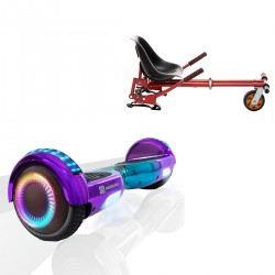 Pachet Hoverboard 6.5 inch cu Scaun cu Suspensii, Regular Dakota PRO, Autonomie Standard si Hoverkart Rosu cu Suspensii Duble, Smart Balance