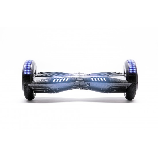 Pachet Hoverboard 8 inch cu Scaun Standard, Transformers Carbon PRO, Autonomie Standard si Hoverkart Ergonomic Albastru, Smart Balance 4