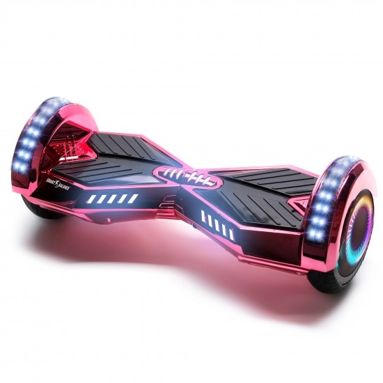 Pachet Hoverboard 6.5 inch cu Scaun cu Suspensii, Transformers ElectroPink PRO, Autonomie Extinsa si Hoverkart Rosu cu Suspensii Duble, Smart Balance 9