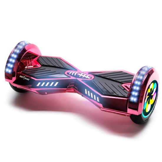 Pachet Hoverboard 8 inch cu Scaun Standard, Transformers ElectroPink PRO, Autonomie Extinsa si Hoverkart Ergonomic Albastru, Smart Balance 6