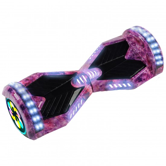 Pachet Hoverboard 8 inch cu Scaun cu Suspensii, Transformers Galaxy Pink PRO, Autonomie Extinsa si Hoverkart Rosu cu Suspensii Duble, Smart Balance 4