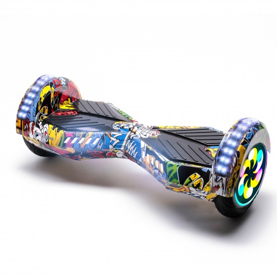 Pachet Hoverboard 8 inch cu Scaun Standard, Transformers HipHop PRO, Autonomie Extinsa si Hoverkart Ergonomic Albastru, Smart Balance 5