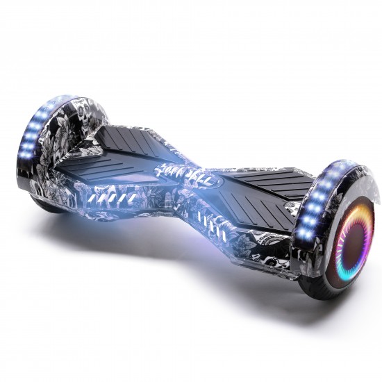 Pachet Hoverboard 6.5 inch cu Scaun Standard, Transformers SkullHead PRO, Autonomie Extinsa si Hoverkart Ergonomic Negru, Smart Balance 5
