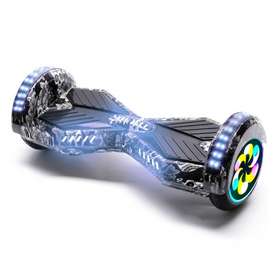 Pachet Hoverboard 8 inch cu Scaun Standard, Transformers SkullHead PRO, Autonomie Standard si Hoverkart Ergonomic Roz, Smart Balance 6