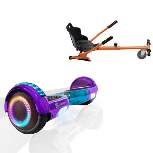 Pachet Hoverboard 6.5 inch cu Scaun Standard, Regular Dakota PRO, Autonomie Extinsa si Hoverkart Ergonomic Portocaliu, Smart Balance