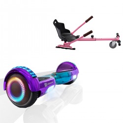 Pachet Hoverboard 6.5 inch cu Scaun Standard, Regular Dakota PRO, Autonomie Standard si Hoverkart Ergonomic Roz, Smart Balance