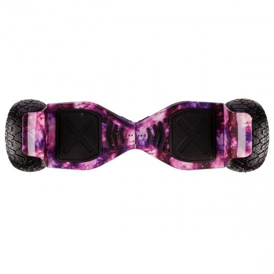 Pachet Hoverboard 8.5 inch cu Scaun Confort, Hummer Galaxy Pink PRO, Autonomie Extinsa si Hoverkart cu Burete Negru, Smart Balance 4