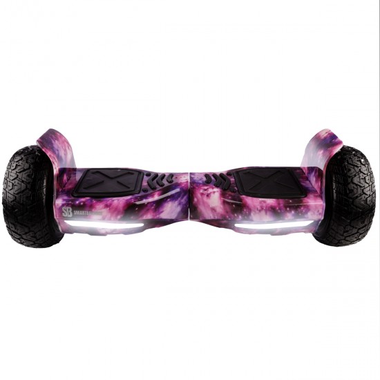 Pachet Hoverboard 8.5 inch cu Scaun Confort, Hummer Galaxy Pink PRO, Autonomie Extinsa si Hoverkart cu Burete Negru, Smart Balance 5