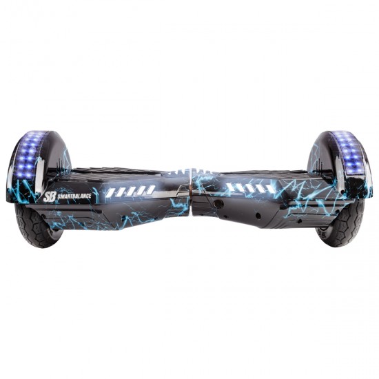 Pachet Hoverboard 8 inch cu Scaun cu Suspensii, Transformers Thunderstorm Blue PRO, Autonomie Standard si Hoverkart Albastru cu Suspensii Duble, Smart Balance 3