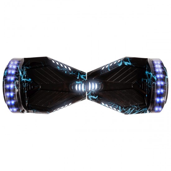 Pachet Hoverboard 8 inch cu Scaun cu Suspensii, Transformers Thunderstorm Blue PRO, Autonomie Standard si Hoverkart Albastru cu Suspensii Duble, Smart Balance 4