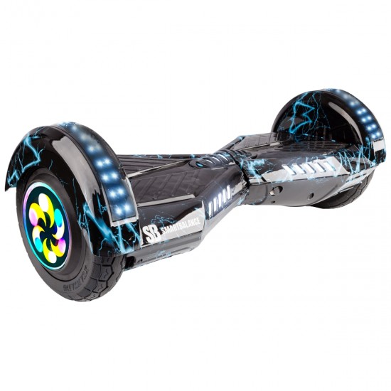 Pachet Hoverboard 8 inch cu Scaun cu Suspensii, Transformers Thunderstorm Blue PRO, Autonomie Standard si Hoverkart Albastru cu Suspensii Duble, Smart Balance 6