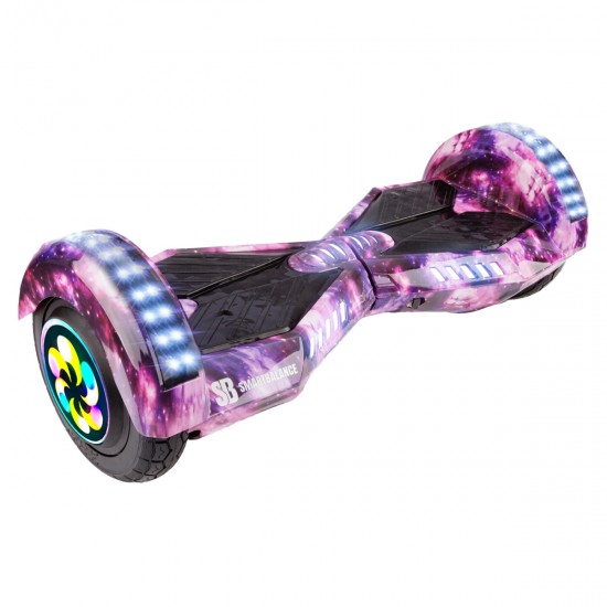 Pachet Hoverboard 8 inch cu Scaun Standard, Transformers Galaxy Pink PRO, Autonomie Standard si Hoverkart Ergonomic Portocaliu, Smart Balance 6