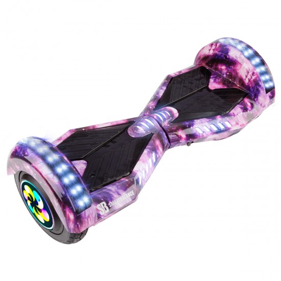 Pachet Hoverboard 8 inch cu Scaun Standard, Transformers Galaxy Pink PRO, Autonomie Standard si Hoverkart Ergonomic Portocaliu, Smart Balance 7