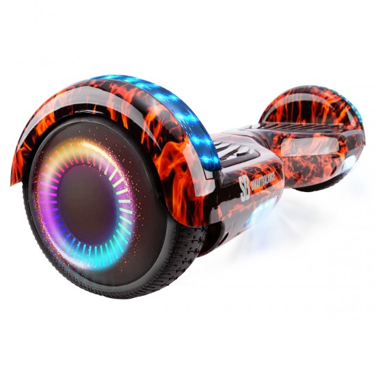Pachet Hoverboard 6.5 inch cu Scaun Standard, Regular Flame PRO, Autonomie Standard si Hoverkart Ergonomic Negru, Smart Balance 2