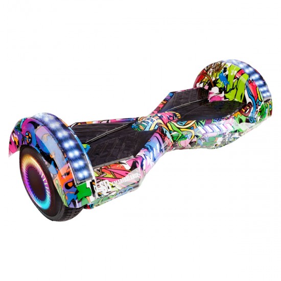 Pachet Hoverboard 6.5 inch cu Scaun Standard, Transformers Multicolor PRO, Autonomie Standard si Hoverkart Ergonomic Albastru, Smart Balance 6