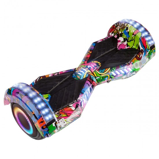 Pachet Hoverboard 6.5 inch cu Scaun Standard, Transformers Multicolor PRO, Autonomie Standard si Hoverkart Ergonomic Albastru, Smart Balance 7