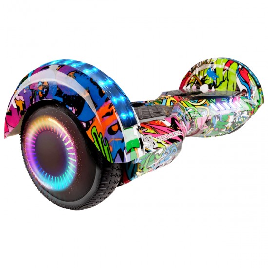 Pachet Hoverboard 6.5 inch cu Scaun Standard, Transformers Multicolor PRO, Autonomie Standard si Hoverkart Ergonomic Albastru, Smart Balance 2