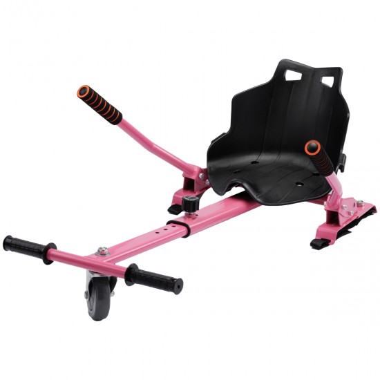 Pachet Hoverboard 6.5 inch cu Scaun Standard, Transformers Galaxy Pink PRO, Autonomie Standard si Hoverkart Ergonomic Roz, Smart Balance 8