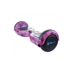 Hoverboard cu Boxe Bluetooth, Lumini LED si Auto Balans, roti 6.5'', 15km Autonomie, Putere 700W, Baterie 4Ah Samsung Cell, Smart Balance Regular Galaxy pink cu maner