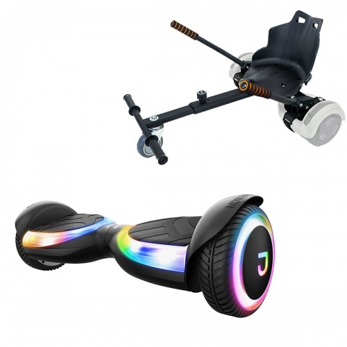 Pachet Hoverboard 6.5 inch cu Scaun Standard, Jetson Prism Black Plus și Hoverkart Ergonomic Negru, Smart Balance