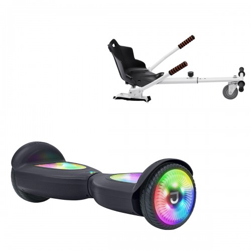 Pachet Hoverboard 6.5 inch cu Scaun Standard, Jetson Prism Black PRO și Hoverkart Ergonomic Alb, Smart Balance