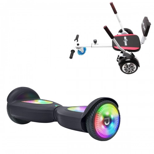 Pachet Hoverboard 6.5 inch cu Scaun Confort, Jetson Prism Black PRO și Hoverkart cu Burete Alb, Smart Balance