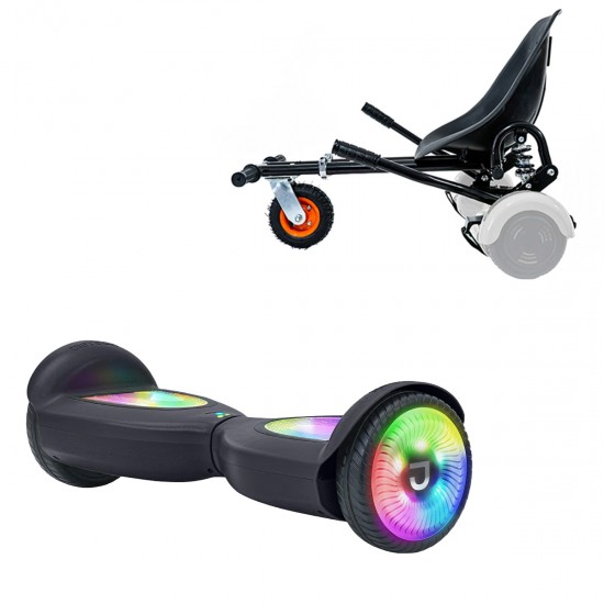 Pachet Hoverboard 6.5 inch cu Scaun cu Suspensii, Jetson Prism Black PRO și Hoverkart Negru cu Suspensii Duble, Smart Balance