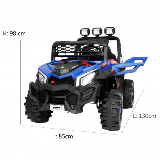 Masinuta electrica pentru copii, Putere 4 motoare x 390W, Acumulator 12V 16Ah Li Ion, Viteza maxima 3km/h, Albastru 2