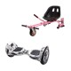 Set Hoverboard OffRoad cu Scaun, Hoverkart Roz cu Suspensii Duble, Boxe Bluetooth, Lumini LED si Auto Balans, roti 10'', 15km Autonomie, Putere 700W, Baterie 4Ah Samsung Cell, Smart Balance OffRoad NewsPaper 2
