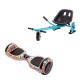 Set Hoverboard cu Scaun, Hoverkart Albastru cu Suspensii Duble, Boxe Bluetooth, Lumini LED si Auto Balans, roti 6.5'', 15km Autonomie, Putere 700W, Baterie 4Ah Samsung Cell, Smart Balance Regular Abstract 2