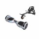 Set Hoverboard cu Scaun, Hoverkart Negru cu Suspensii Duble, Boxe Bluetooth, Lumini LED si Auto Balans, roti 6.5'', 15km Autonomie, Putere 700W, Baterie 4Ah Samsung Cell, Smart Balance Regular Clown 2
