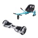 Set Hoverboard cu Scaun, Hoverkart Albastru cu Suspensii Duble, Boxe Bluetooth, Lumini LED si Auto Balans, roti 6.5'', 15km Autonomie, Putere 700W, Baterie 4Ah Samsung Cell, Smart Balance Regular NewsPaper 2