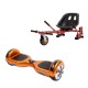 Set Hoverboard cu Scaun, Hoverkart Rosu cu Suspensii Duble, Boxe Bluetooth, Lumini LED si Auto Balans, roti 6.5'', 15km Autonomie, Putere 700W, Baterie 4Ah Samsung Cell, Smart Balance Regular Orange 2