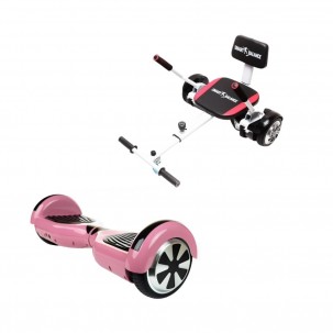 Pachet Hoverboard cu Scaun Smartbalance™, Regular Roz, roti 6.5 inch, Bluetooth, Autobalans, LED Lights, 700W, Baterie cu Celule Samsung + Scaun Hoverboard cu Burete