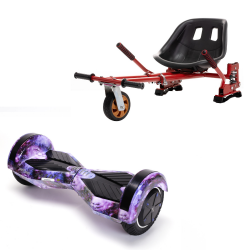 Pachet Hoverboard cu Scaun Smartbalance™, Transformers Galaxy, roti 6.5 inch, Bluetooth, Autobalans, LED Lights, 700W, Baterie cu Celule Samsung + Scaun Hoverboard cu Suspensii Rosu