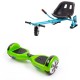 Set Hoverboard cu Scaun, Hoverkart Albastru cu Suspensii Duble, Boxe Bluetooth, Lumini LED si Auto Balans, roti 6.5'', 15km Autonomie, Putere 700W, Baterie 4Ah Samsung Cell, Smart Balance Regular Green 2