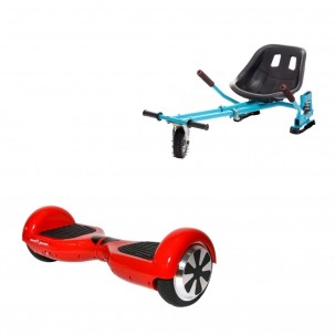 Pachet Hoverboard cu Scaun Smartbalance™, Regular Red PowerBoard, roti 6.5 inch, 700W + Scaun Hoverboard cu Suspensii Albastru