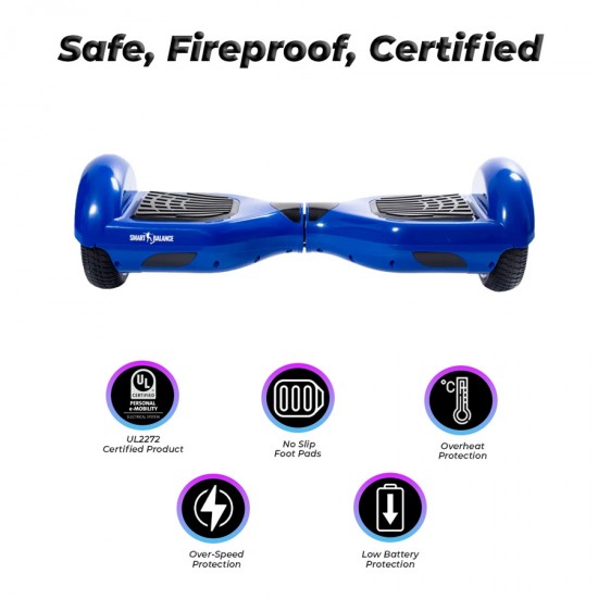 Hoverboard 6.5 inch, Regular Blue PowerBoard, Autonomie Standard, Smart Balance 4