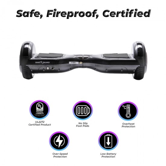 Hoverboard 6.5 inch, Regular Carbon, Autonomie Standard, Smart Balance 4
