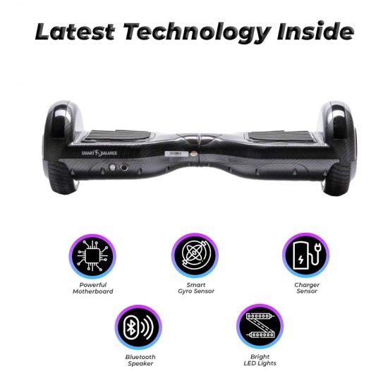Hoverboard 6.5 inch, Regular Carbon, Autonomie Standard, Smart Balance 5