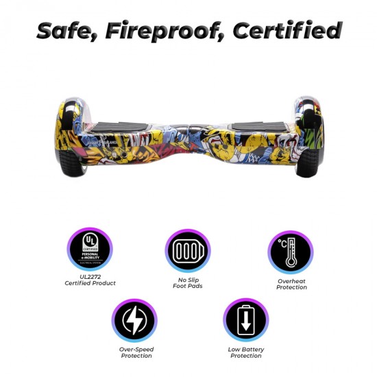Hoverboard 6.5 inch, Regular HipHop, Autonomie Standard, Smart Balance 4