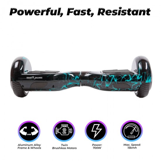 Hoverboard 6.5 inch, Regular Thunderstorm, Autonomie Standard, Smart Balance 3