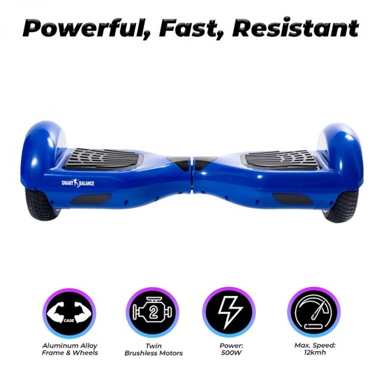 Hoverboard 6.5 inch, Regular Blue PowerBoard Junior, Autonomie Standard, Smart Balance 3