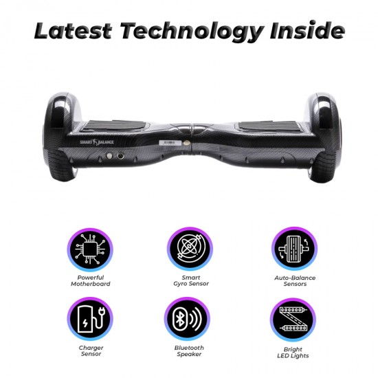 Hoverboard 6.5 inch, Regular Carbon, Autonomie Extinsa, Smart Balance 5