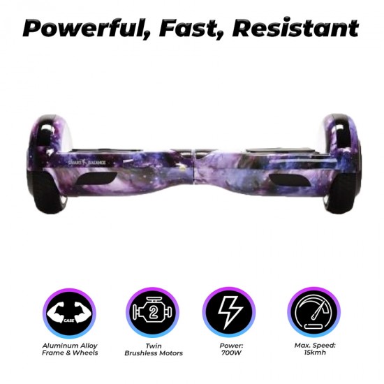 Hoverboard 6.5 inch, Regular Galaxy, Autonomie Extinsa, Smart Balance 3